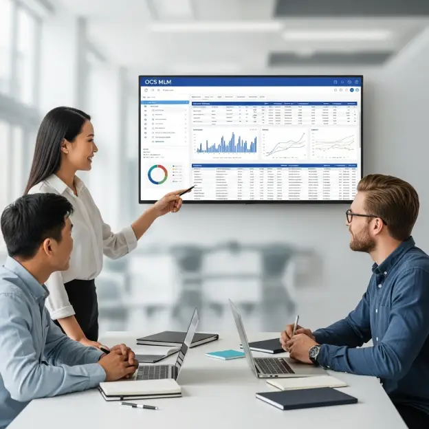 donation mlm plan software meeting with team